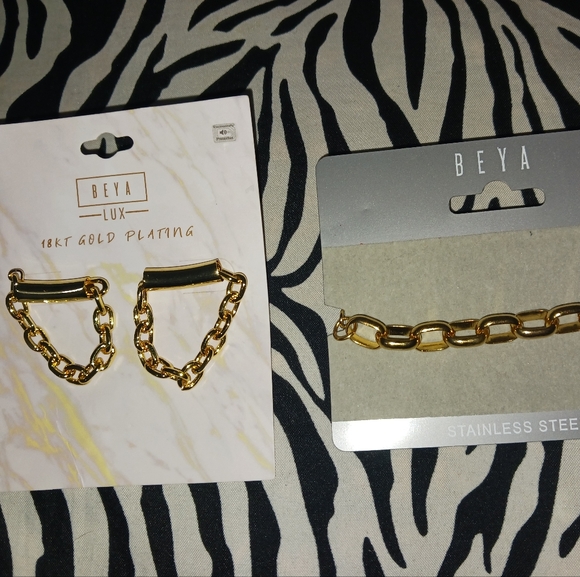 NEW Only BEYA Women Gold chain earrings - Picture 4 of 4